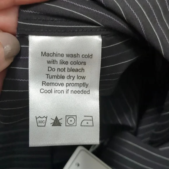 🆕 NORTH END Ladies Blouse Black strip Button front SZ L long sleeve Shirt Top - Picture 9 of 10